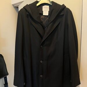 Stephan Schneider Conversation Coat w/ Hood - Size: 6 - Black / Melton Wool